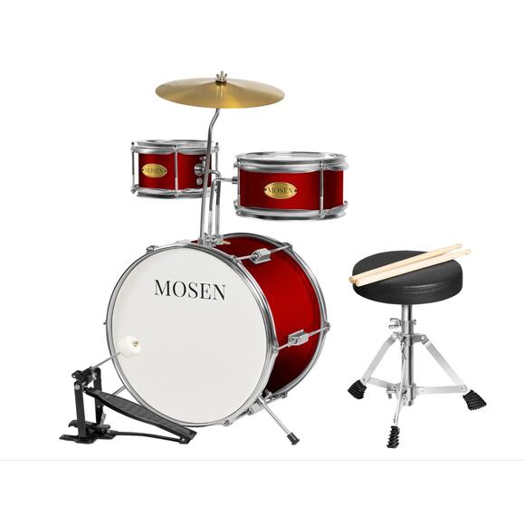 MOSEN Drum Set 3-Piece Beginner Drum Set Junior Drum Kit with Adjustable Throne - Picture 1 of 8